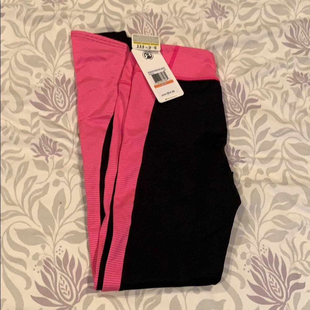 NWT under armour black and pink leggings